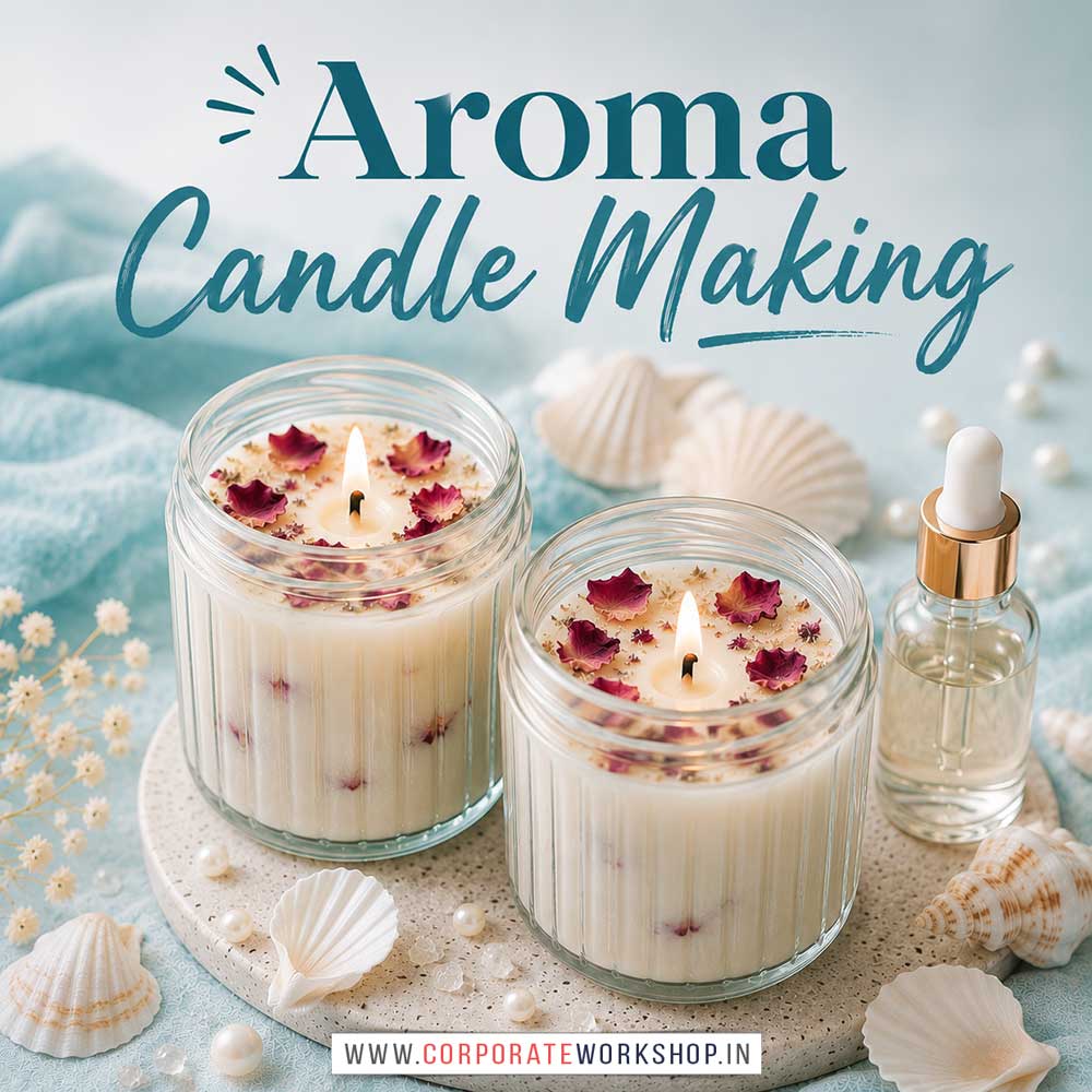 Aroma Candle Making Workshop for Young and Adults in Delhi, Online Aroma Candle Making Workshp for Young and Adults, Best Art & Craft Workshop for Adults near Me