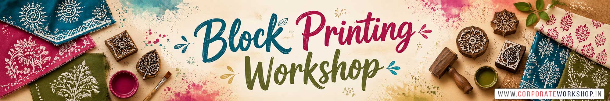 Block Printing Workshop for Young and Adults in Delhi, Online Block Printing Workshop, Block Printing Workshop Near Me, Art & Craft Workshop for Adults, Himanshu Art Institute