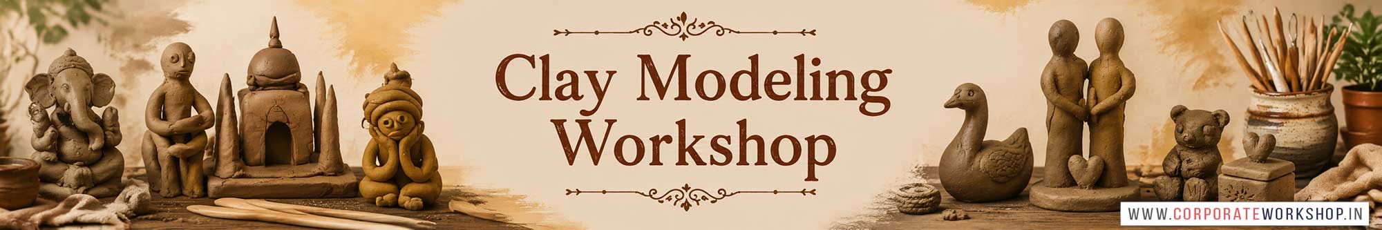 Clay Modeling Workshop for Young and Adults in Delhi, Online Clay Modeling Workshop, Clay Modeling Workshop Near Me, Art & Craft Workshop for Adults, Himanshu Art Institute