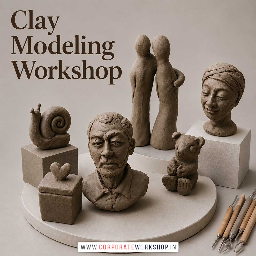 Clay Modeling Workshop for Young and Adults in Delhi, Online Clay Modeling Workshp for Young and Adults, Best Art & Craft Workshop for Adults near Me
