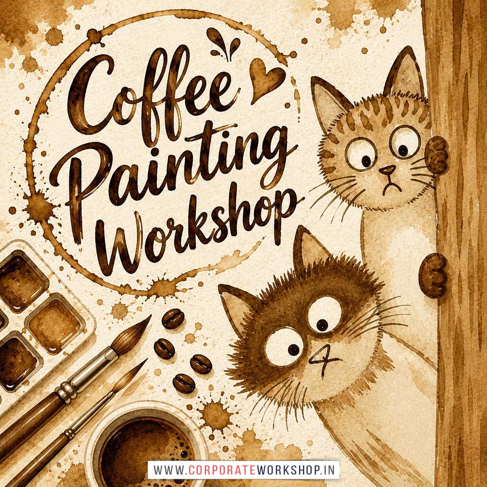 Coffee Painting Workshop Coffee Painting Workshop for Young and Adults in Delhi, Online Coffee Painting Workshp for Young and Adults, Best Art & Craft Workshop for Adults near Me