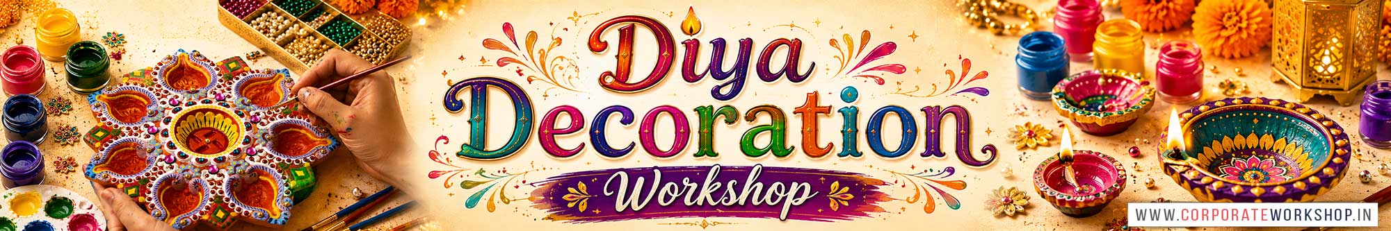 Diya Decoration Workshop for Young and Adults in Delhi, Online Diya Decoration Workshop, Diya Decoration Workshop Near Me, Art & Craft Workshop for Adults, Himanshu Art Institute