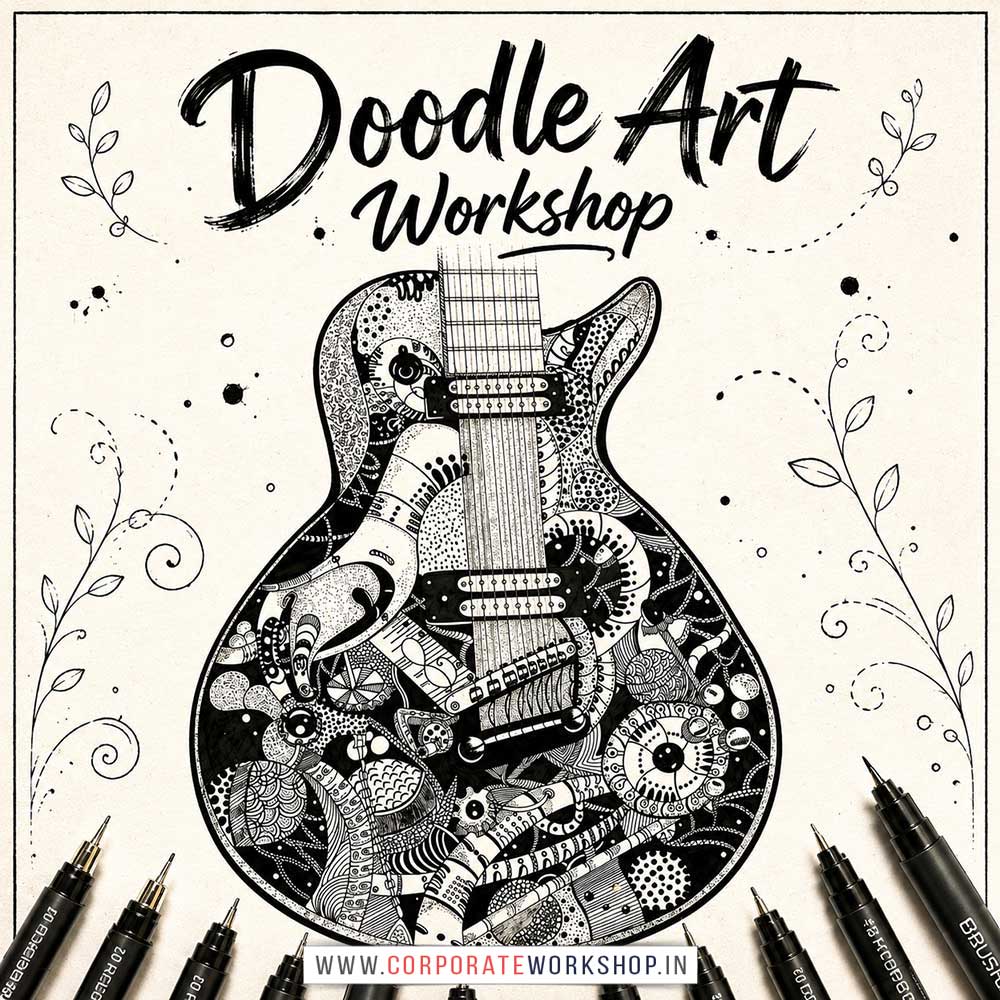 Doodle Art Workshop for Young and Adults in Delhi, Online Doodle Art Workshp for Young and Adults, Best Art & Craft Workshop for Adults near Me
