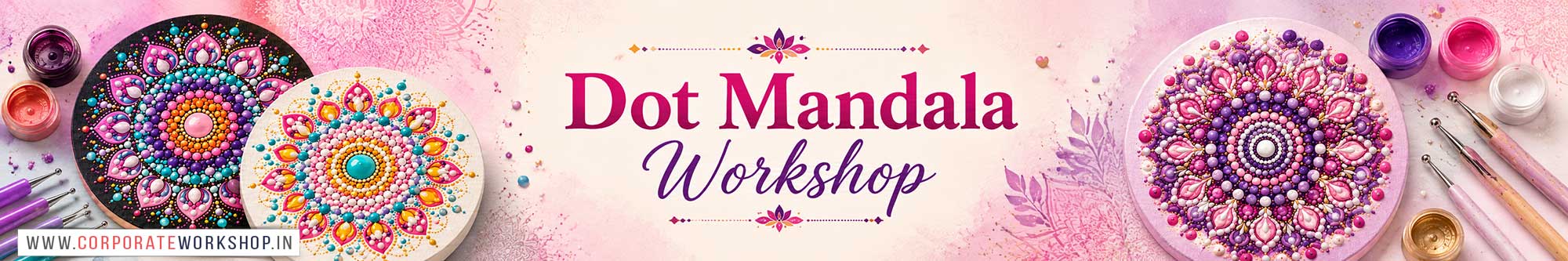 Dot Mandala Workshop for Young and Adults in Delhi, Online Dot Mandala Workshop, Dot Mandala Workshop Near Me, Art & Craft Workshop for Adults, Himanshu Art Institute