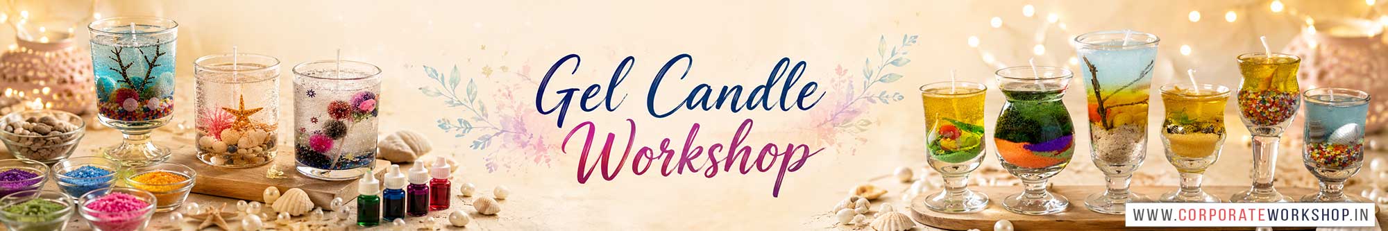 Gel Candle Workshop for Young and Adults in Delhi, Online Gel Candle Workshop, Gel Candle Workshop Near Me, Art & Craft Workshop for Adults, Himanshu Art Institute