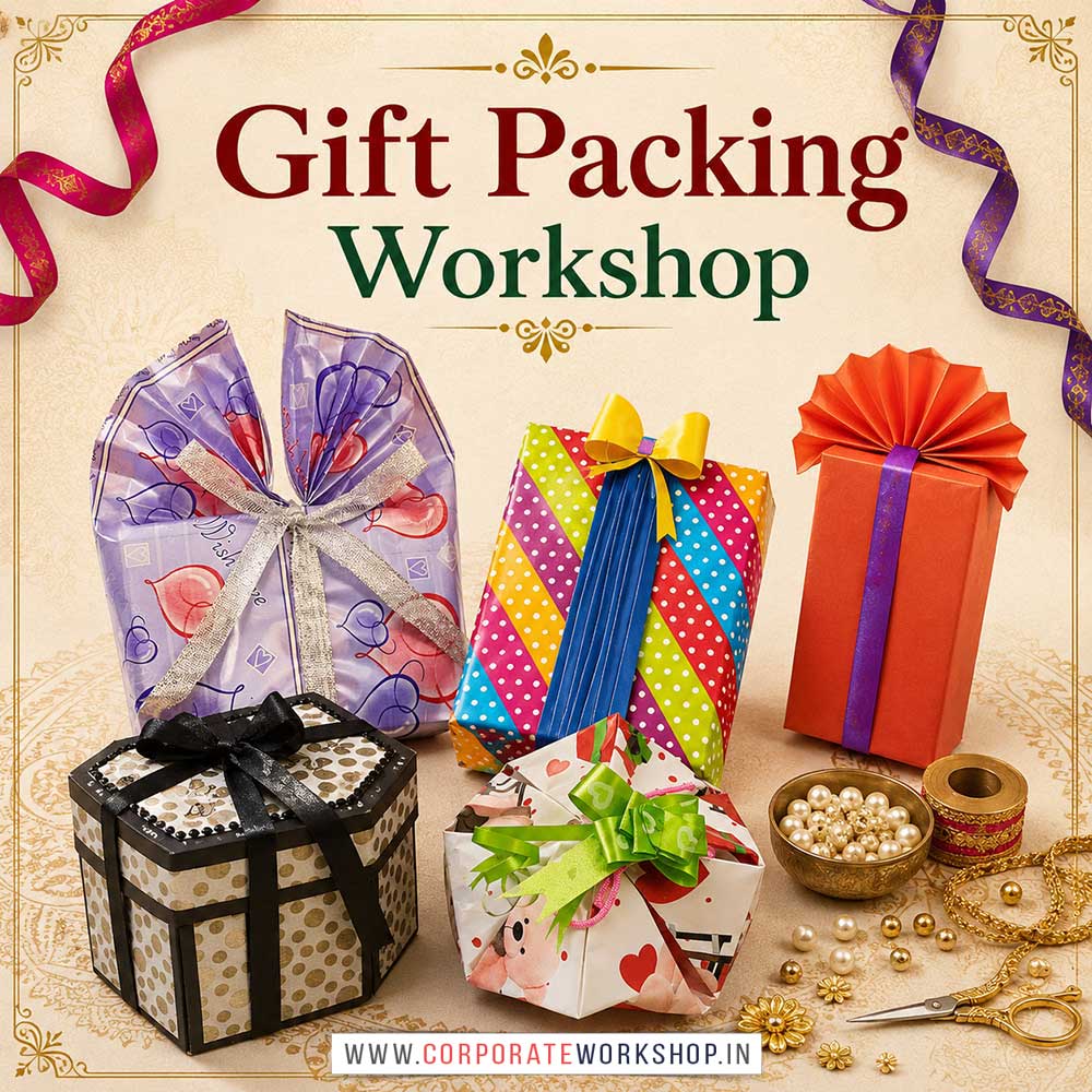 Gift Packing Workshop for Young and Adults in Delhi, Online Gift Packing Workshp for Young and Adults, Best Art & Craft Workshop for Adults near Me