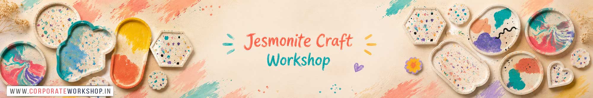 Jesmonite Craft Workshop for Young and Adults in Delhi, Online Jesmonite Craft Workshop, Jesmonite Craft Workshop Near Me, Art & Craft Workshop for Adults, Himanshu Art Institute