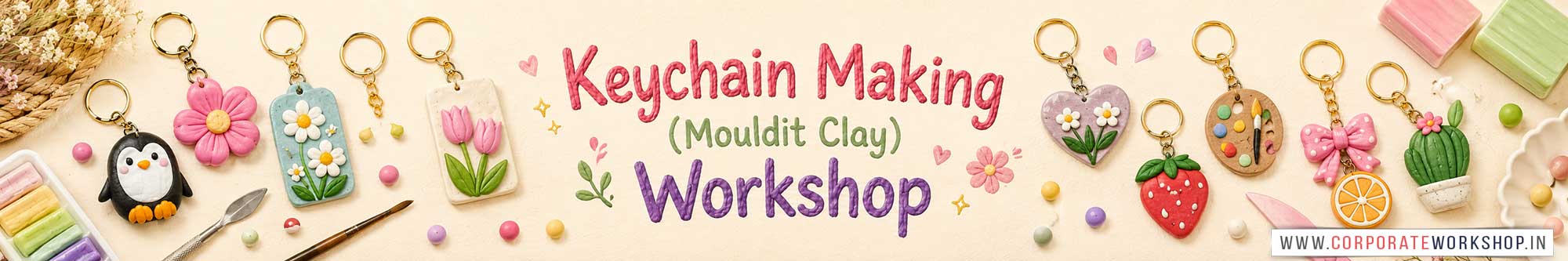 Keychain Making Workshop for Young and Adults in Delhi, Online Keychain Making Workshop, Keychain Making Workshop Near Me, Art & Craft Workshop for Adults, Himanshu Art Institute