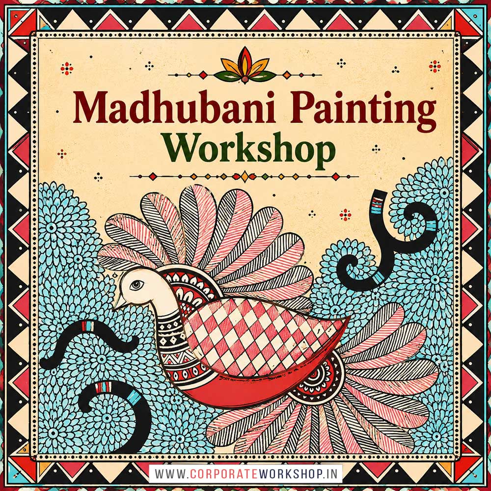Madhubani Painting Workshop Madhubani Painting Workshop for Young and Adults in Delhi, Online Madhubani Painting Workshp for Young and Adults, Best Art & Craft Workshop for Adults near Me