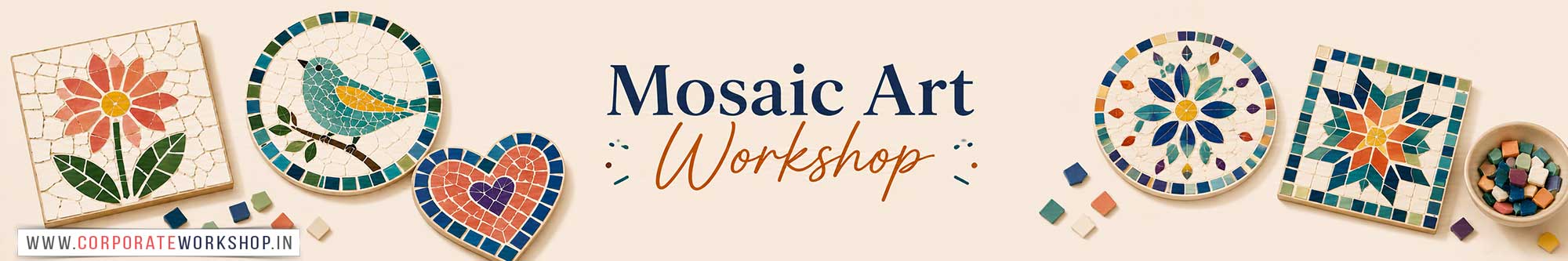 Mosaic Art Workshop for Young and Adults in Delhi, Online Mosaic Art Workshop, Mosaic Art Workshop Near Me, Art & Craft Workshop for Adults, Himanshu Art Institute