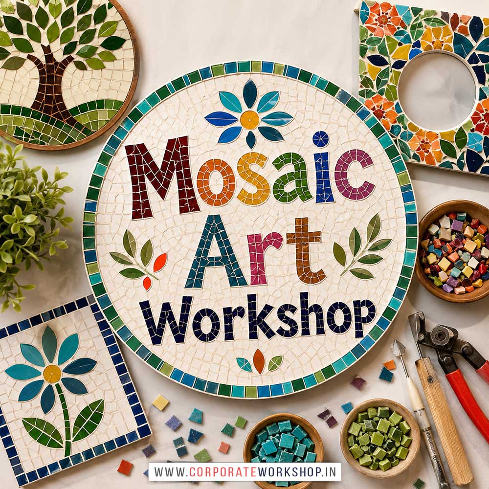 Mosaic Art Workshop for Young and Adults in Delhi, Online Mosaic Art Workshp for Young and Adults, Best Art & Craft Workshop for Adults near Me