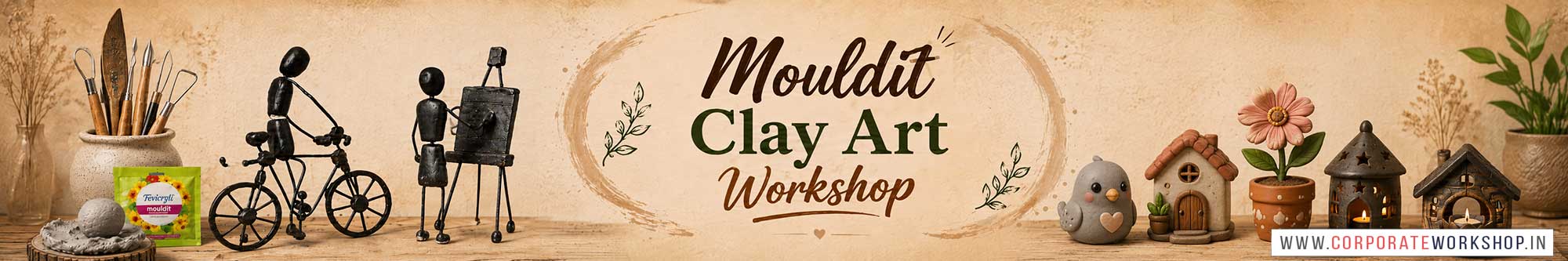 Mouldit Clay Workshop for Young and Adults in Delhi, Online Mouldit Clay Workshop, Mouldit Clay Workshop Near Me, Art & Craft Workshop for Adults, Himanshu Art Institute