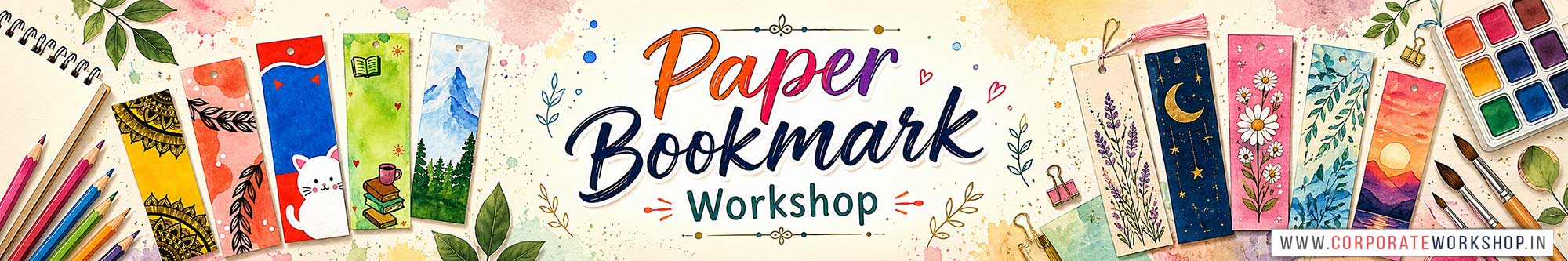 Paper Bookmark Workshop for Young and Adults in Delhi, Online Paper Bookmark Workshop, Paper Bookmark Workshop Near Me, Art & Craft Workshop for Adults, Himanshu Art Institute