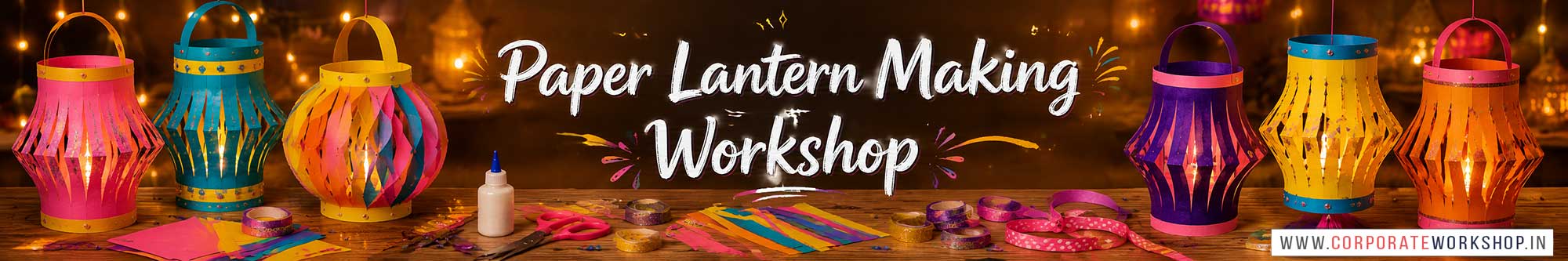 Paper Lantern Making Workshop for Young and Adults in Delhi, Online Paper Lantern Making Workshop, Paper Lantern Making Workshop Near Me, Art & Craft Workshop for Adults, Himanshu Art Institute