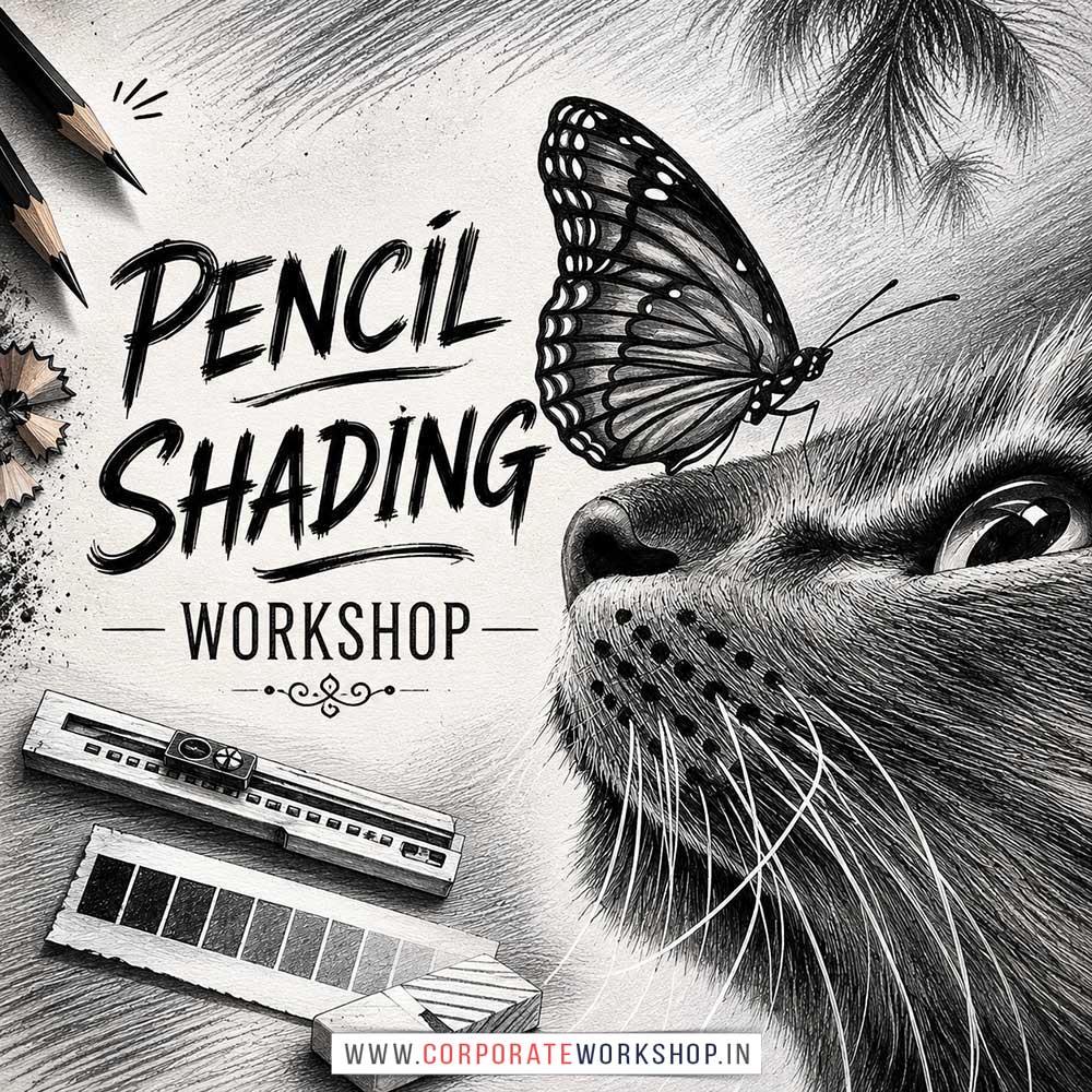 Pencil Shading Workshop for Young and Adults in Delhi, Online Pencil Shading Workshp for Young and Adults, Best Art & Craft Workshop for Adults near Me