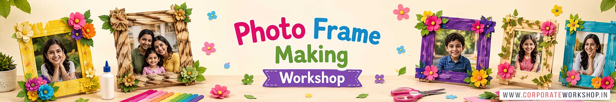 Photo Frame Making Workshop for Young and Adults in Delhi, Online Photo Frame Making Workshop, Photo Frame Making Workshop Near Me, Art & Craft Workshop for Adults, Himanshu Art Institute
