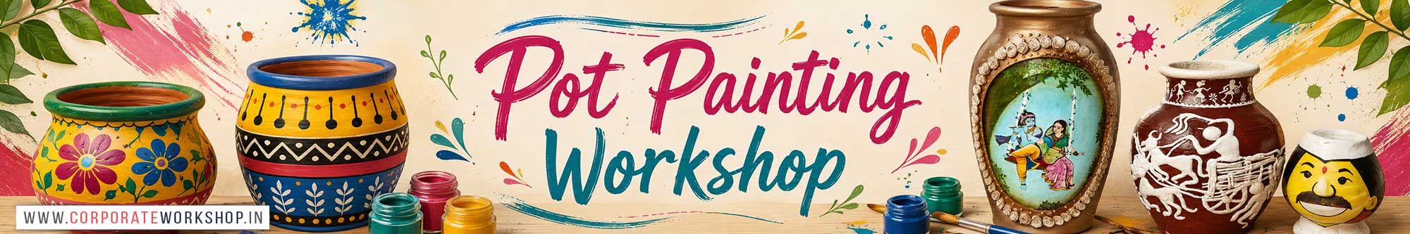 Pot Painting Workshop for Young and Adults in Delhi, Online Pot Painting Workshop, Pot Painting Workshop Near Me, Art & Craft Workshop for Adults, Himanshu Art Institute
