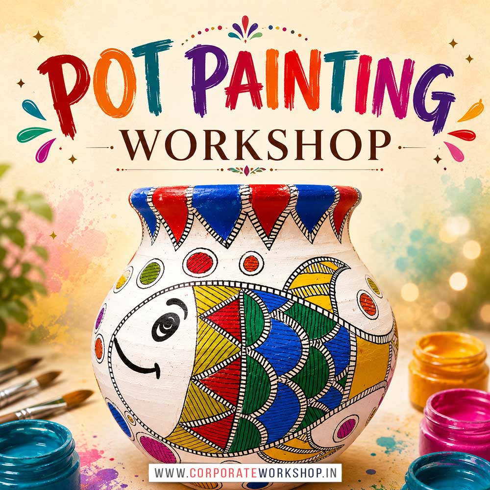 Pot Painting Workshop Pot Painting Workshop for Young and Adults in Delhi, Online Pot Painting Workshp for Young and Adults, Best Art & Craft Workshop for Adults near Me