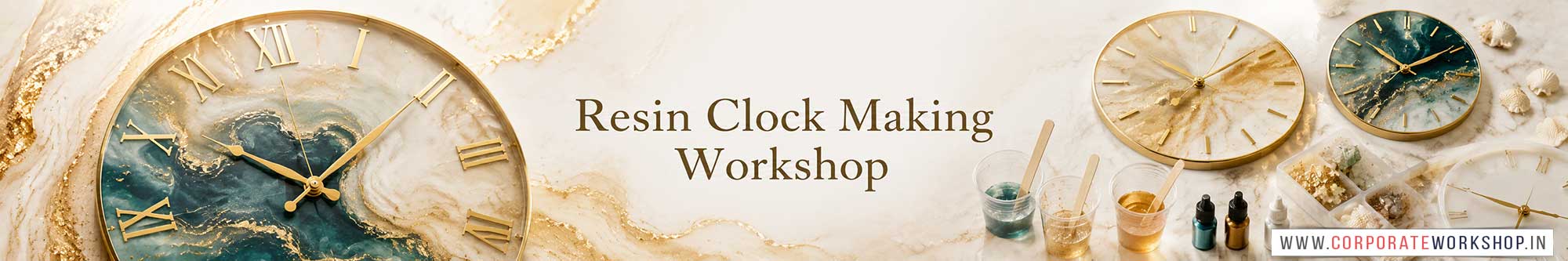 Resin Clock Making Workshop for Young and Adults in Delhi, Online Resin Clock Making Workshop, Resin Clock Making Workshop Near Me, Art & Craft Workshop for Adults, Himanshu Art Institute