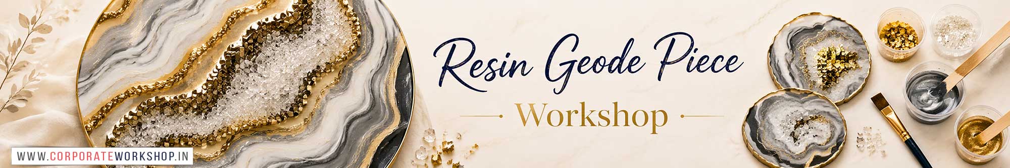 Resin Geode Piece Workshop for Young and Adults in Delhi, Online Resin Geode Piece Workshop, Resin Geode Piece Workshop Near Me, Art & Craft Workshop for Adults, Himanshu Art Institute