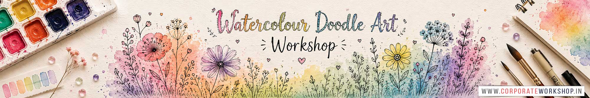 Watercolour Doodle Art Workshop for Young and Adults in Delhi, Online Watercolour Doodle Art Workshop, Watercolour Doodle Art Workshop Near Me, Art & Craft Workshop for Adults, Himanshu Art Institute