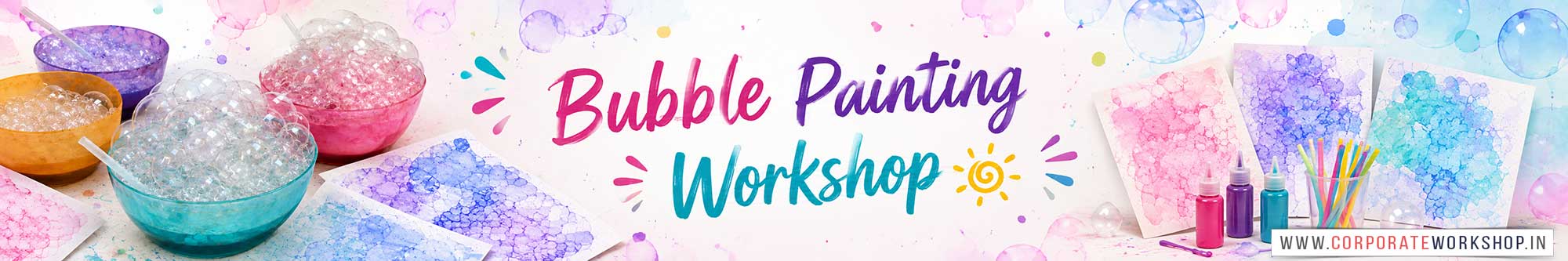 Bubble Painting Workshop for Kids in Corporate Events,Bubble Painting Activity for Kids in Corporate Events, Art & Craft Activity for Kids in Corporate Events, Corporate Family Day Kids Activity, Bubble Painting Fair Activity for Kids, Children Stall Activity, Bubble Painting Fun Activity for Kids in Corporate Events, Himanshu Art Institute