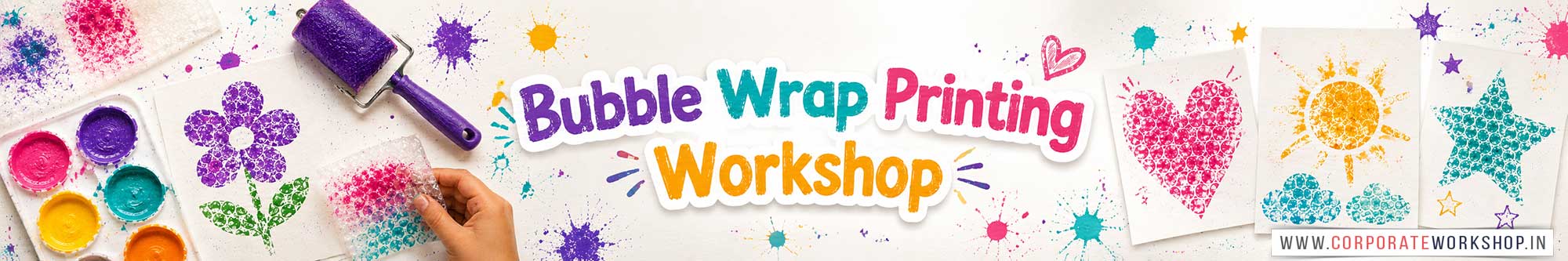 Bubble Wrap Printing  Workshop for Kids in Corporate Events,Bubble Wrap Printing  Activity for Kids in Corporate Events, Art & Craft Activity for Kids in Corporate Events, Corporate Family Day Kids Activity, Bubble Wrap Printing  Fair Activity for Kids, Children Stall Activity, Bubble Wrap Printing  Fun Activity for Kids in Corporate Events, Himanshu Art Institute