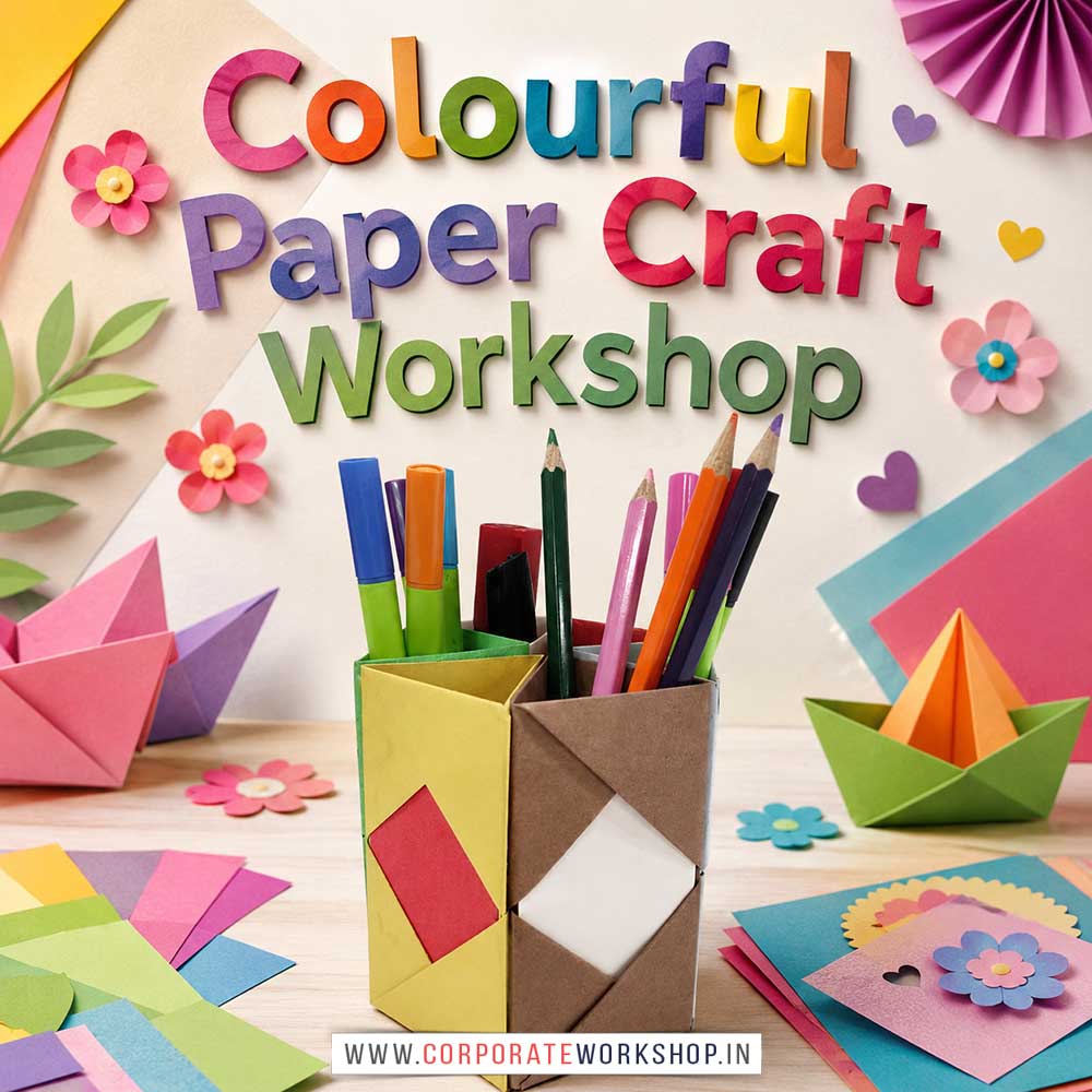 Colourful Paper Craft Workshop for Kids in Corporate Events Colourful Paper Craft Workshop for Kids in Corporate Events,Colourful Paper Craft Activity for Kids in Corporate Events, Art & Craft Activity for Kids in Corporate Events, Corporate Family Day Kids Activity, Children Stall Activity, Colourful Paper Craft Fun Activity for Kids in Corporate Events, Himanshu Art Institute