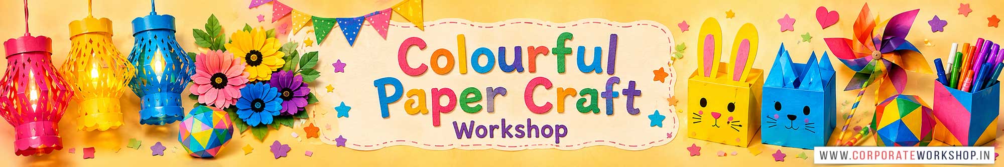 Colourful Paper Craft Workshop for Kids in Corporate Events,Colourful Paper Craft Activity for Kids in Corporate Events, Art & Craft Activity for Kids in Corporate Events, Corporate Family Day Kids Activity, Colourful Paper Craft Fair Activity for Kids, Children Stall Activity, Colourful Paper Craft Fun Activity for Kids in Corporate Events, Himanshu Art Institute