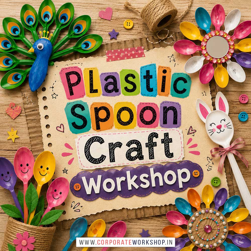 Plastic Spoon Craft Workshop for Kids in Corporate Events Plastic Spoon Craft Workshop for Kids in Corporate Events,Plastic Spoon Craft Activity for Kids in Corporate Events, Art & Craft Activity for Kids in Corporate Events, Corporate Family Day Kids Activity, Children Stall Activity, Plastic Spoon Craft Fun Activity for Kids in Corporate Events, Himanshu Art Institute