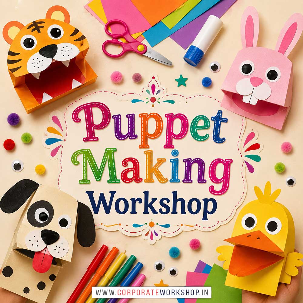 Puppet Making Workshop for Kids in Corporate Events Puppet Making Workshop for Kids in Corporate Events,Puppet Making Activity for Kids in Corporate Events, Art & Craft Activity for Kids in Corporate Events, Corporate Family Day Kids Activity, Children Stall Activity, Puppet Making Fun Activity for Kids in Corporate Events, Himanshu Art Institute