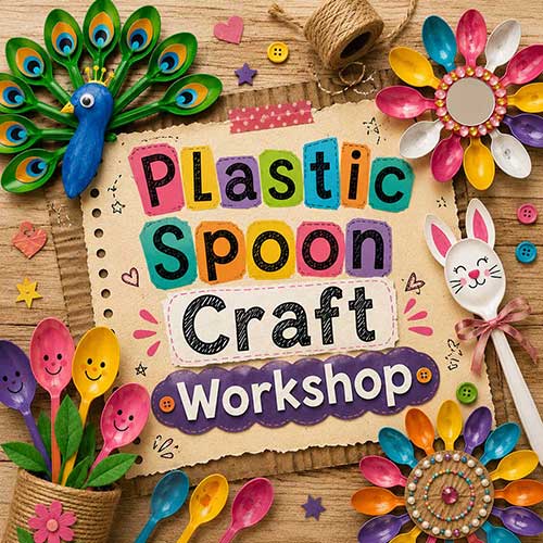 Corporate Plastic Spoon Craft Workshop, Plastic Spoon Craft Workshop for Corporate Kids, Art & Craft Workshops for Corporate  Kids, DIY Workshop for Corporate Kids, Plastic Spoon Craft Activity for Corporate KIds, DIY Activities for Corporate Kids, Best Plastic Spoon Craft Workshop for Corporate in Delhi, Gurugram, Gurgaon, Noida, India, Himanshu Art Institute
