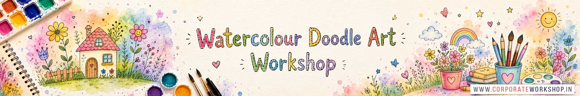 Watercolour Doodle Art Workshop for Kids in Corporate Events,Watercolour Doodle Art Activity for Kids in Corporate Events, Art & Craft Activity for Kids in Corporate Events, Corporate Family Day Kids Activity, Watercolour Doodle Art Fair Activity for Kids, Children Stall Activity, Watercolour Doodle Art Fun Activity for Kids in Corporate Events, Himanshu Art Institute