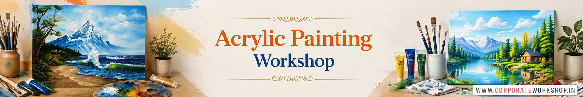 Acrylic Painting Workshop for Corporate Companies, Acrylic Painting Workshop for Corporate Employees, Acrylic Painting Workshop for Corporate Clients, Acrylic Painting Workshop for Office Events, Art & Craft Activity for Corporate Companies, Himanshu Art Institute