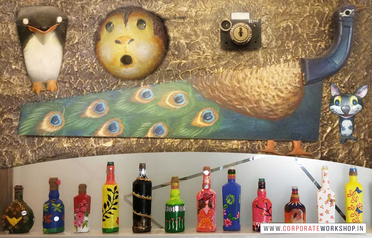 Art of Waste Material Workshop for Corporate Employees in Delhi, Gurgaon, Gurugram, Noida, Chandigarh, Mumbai, India