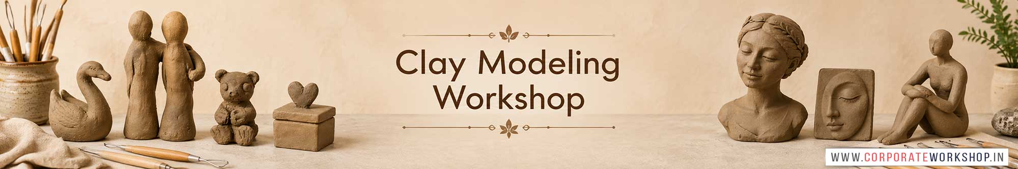 Clay Modeling Workshop for Corporate Companies, Clay Modeling Workshop for Corporate Employees, Clay Modeling Workshop for Corporate Clients, Clay Modeling Workshop for Office Events, Art & Craft Activity for Corporate Companies, Himanshu Art Institute