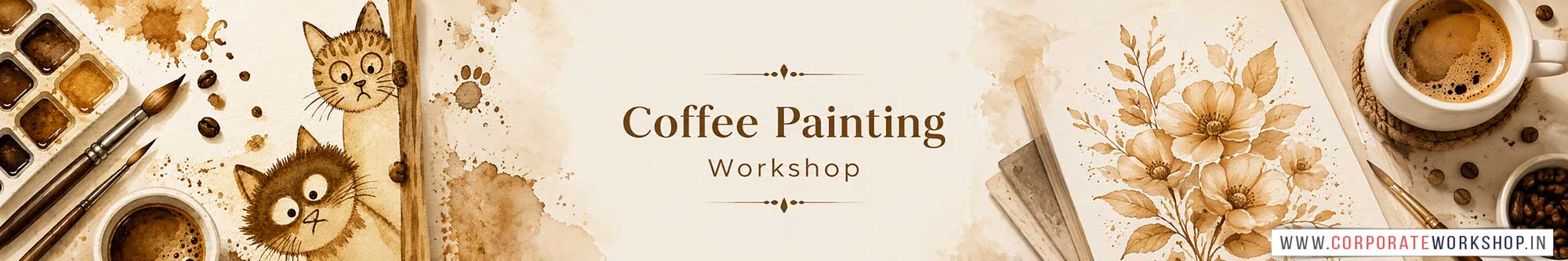 Coffee Painting Workshop for Corporate Companies, Coffee Painting Workshop for Corporate Employees, Coffee Painting Workshop for Corporate Clients, Coffee Painting Workshop for Office Events, Art & Craft Activity for Corporate Companies, Himanshu Art Institute