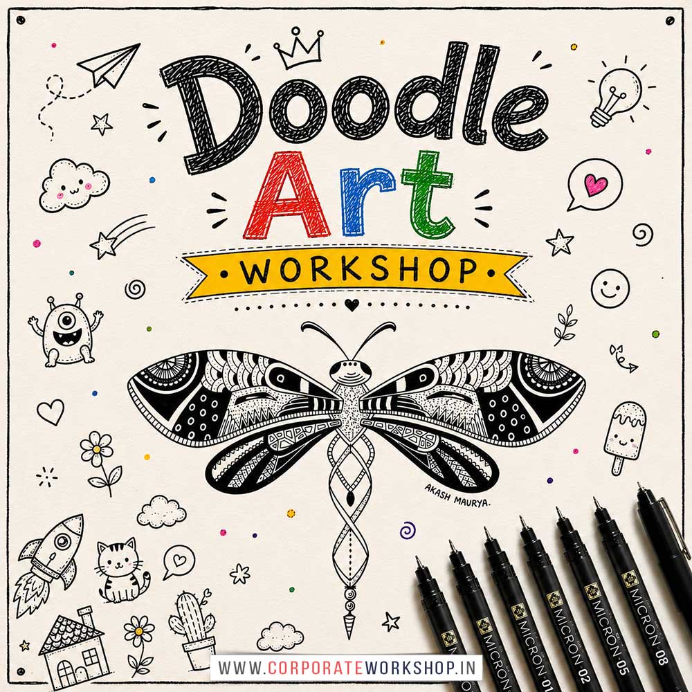 Doodle Art Workshop for Corporate Companies Doodle Art Workshop for Corporate Companies, Doodle Art Workshop for Corporate Employees, Doodle Art Workshop for Corporate Clients, Doodle Art Workshop for Office Events, Art & Craft Activity for Corporate Companies, Himanshu Art Institute