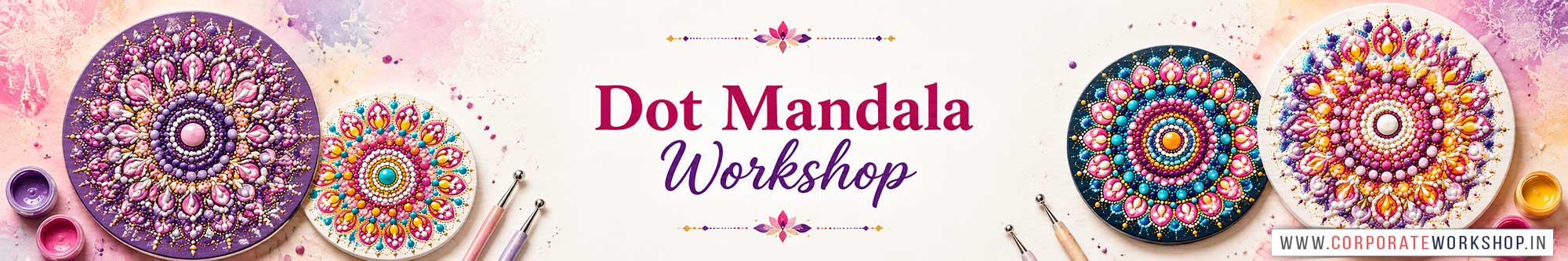 Dot Mandala Workshop for Corporate Companies, Dot Mandala Workshop for Corporate Employees, Dot Mandala Workshop for Corporate Clients, Dot Mandala Workshop for Office Events, Art & Craft Activity for Corporate Companies, Himanshu Art Institute