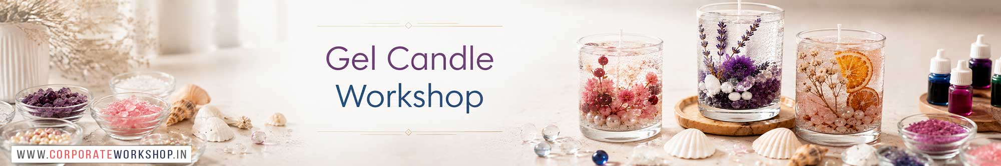 Gel Candle Workshop for Corporate Companies, Gel Candle Workshop for Corporate Employees, Gel Candle Workshop for Corporate Clients, Gel Candle Workshop for Office Events, Art & Craft Activity for Corporate Companies, Himanshu Art Institute