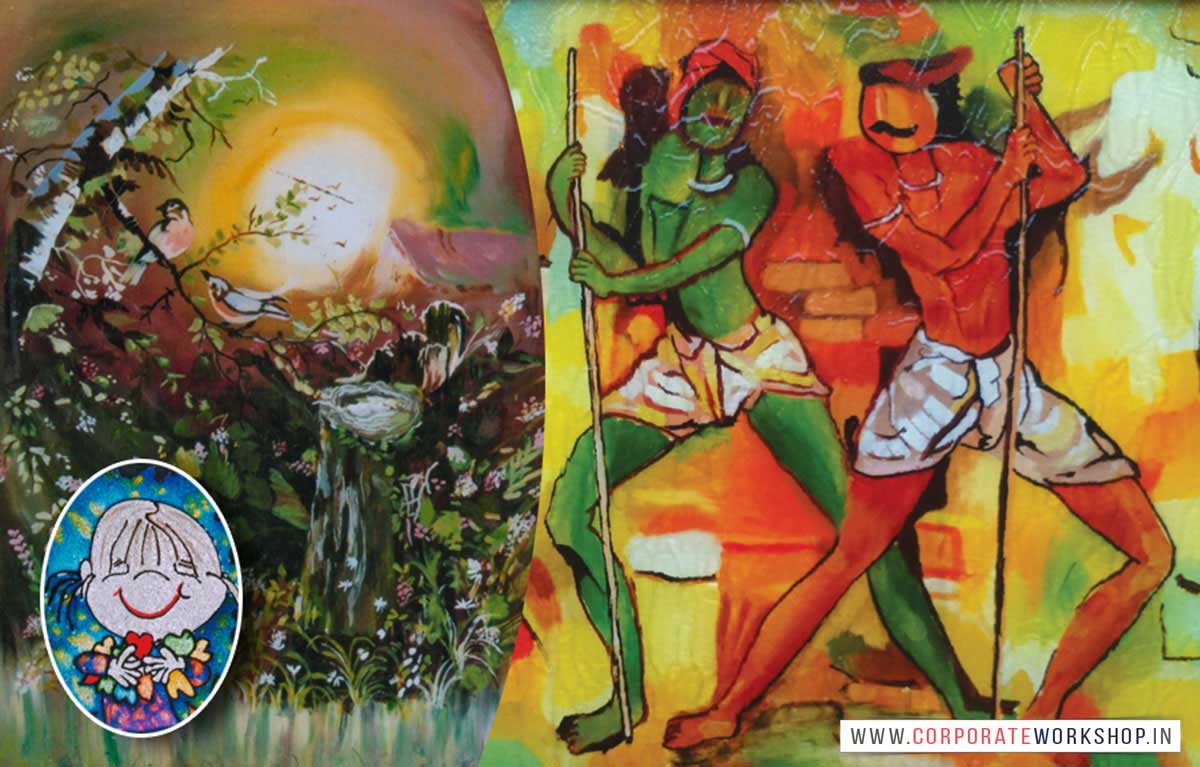 Glass Painting Workshop for Corporate Employees in Delhi, Gurgaon, Gurugram, Noida, Chandigarh, Mumbai, India