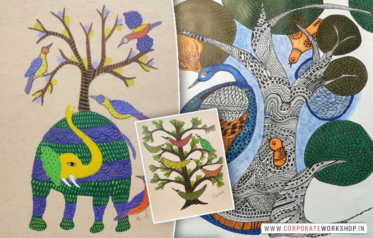 Gond Art Workshop for Corporate Employees in Delhi, Gurgaon, Gurugram, Noida, Chandigarh, Mumbai, India