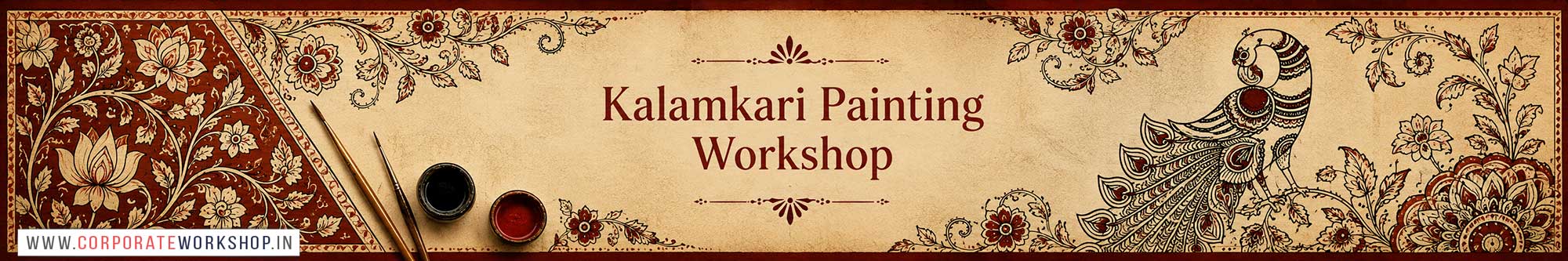 Kalamkari Painting Workshop for Corporate Companies, Kalamkari Painting Workshop for Corporate Employees, Kalamkari Painting Workshop for Corporate Clients, Kalamkari Painting Workshop for Office Events, Art & Craft Activity for Corporate Companies, Himanshu Art Institute