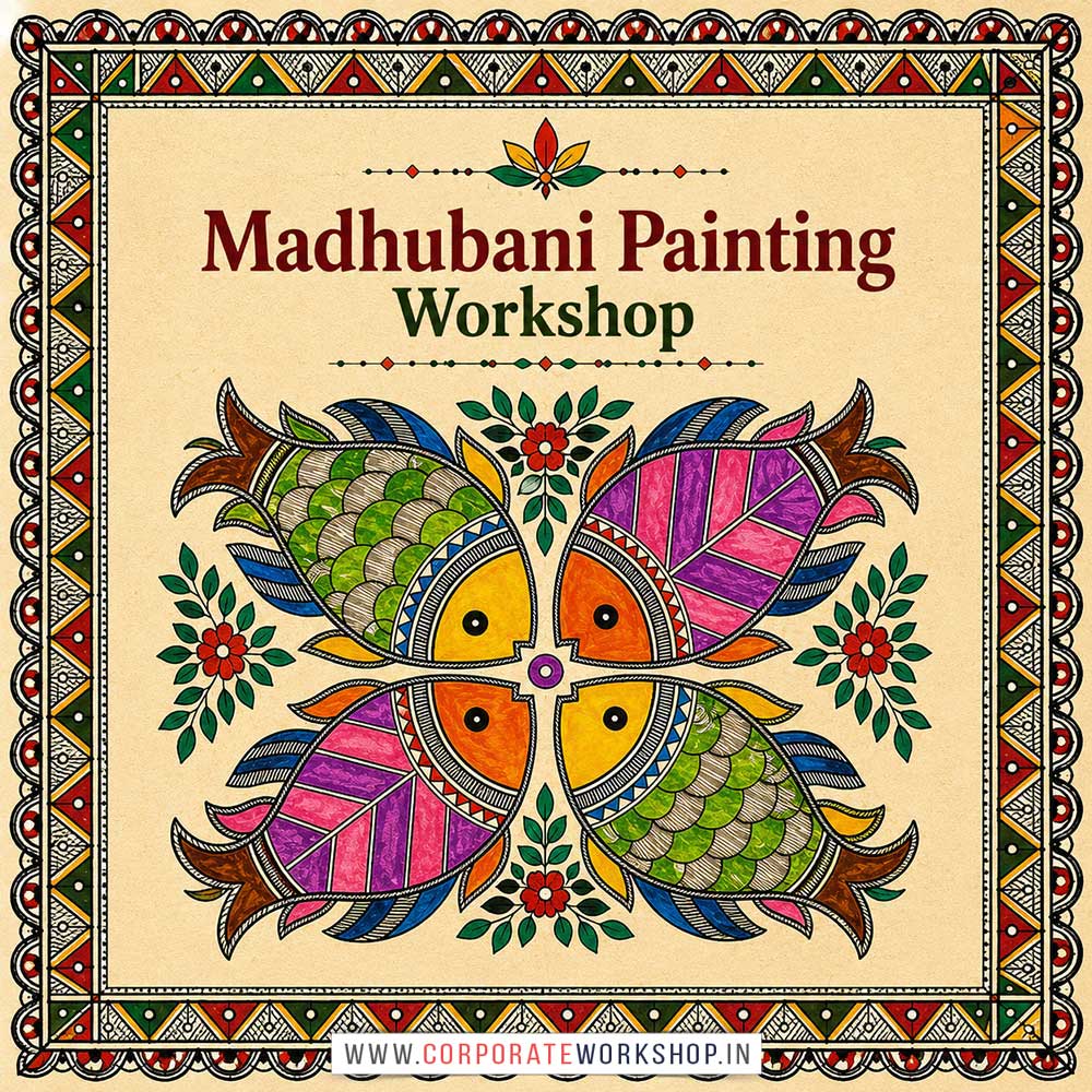 Madhubani Painting Workshop for Corporate Companies Madhubani Painting Workshop for Corporate Companies, Madhubani Painting Workshop for Corporate Employees, Madhubani Painting Workshop for Corporate Clients, Madhubani Painting Workshop for Office Events, Art & Craft Activity for Corporate Companies, Himanshu Art Institute