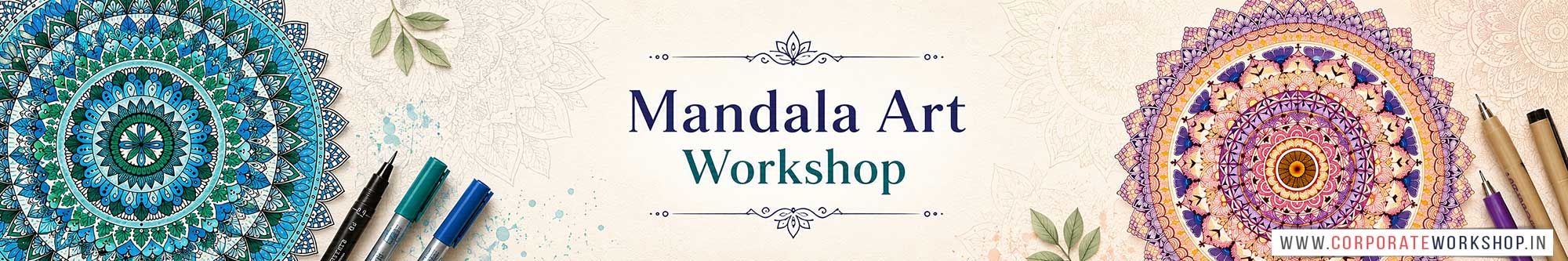 Mandala Art Workshop for Corporate Companies, Mandala Art Workshop for Corporate Employees, Mandala Art Workshop for Corporate Clients, Mandala Art Workshop for Office Events, Art & Craft Activity for Corporate Companies, Himanshu Art Institute