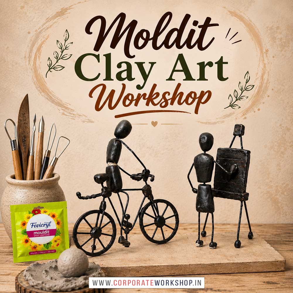 Mouldit Clay Art Workshop for Corporate Companies Mouldit Clay Art Workshop for Corporate Companies, Mouldit Clay Art Workshop for Corporate Employees, Mouldit Clay Art Workshop for Corporate Clients, Mouldit Clay Art Workshop for Office Events, Art & Craft Activity for Corporate Companies, Himanshu Art Institute