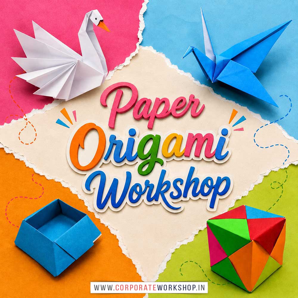 Paper Origami Workshop for Corporate Companies Paper Origami Workshop for Corporate Companies, Paper Origami Workshop for Corporate Employees, Paper Origami Workshop for Corporate Clients, Paper Origami Workshop for Office Events, Art & Craft Activity for Corporate Companies, Himanshu Art Institute