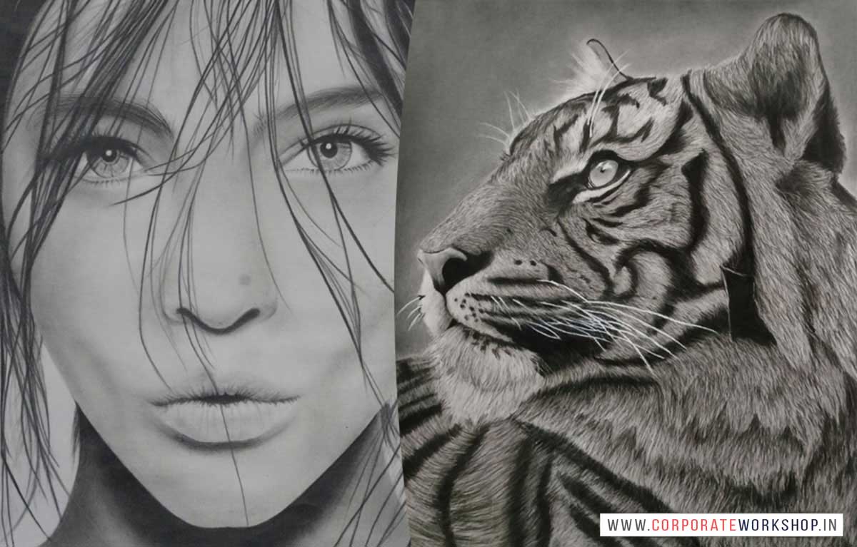 Pencil Shading Workshop for Corporate Employees in Delhi, Gurgaon, Gurugram, Noida, Chandigarh, Mumbai, India