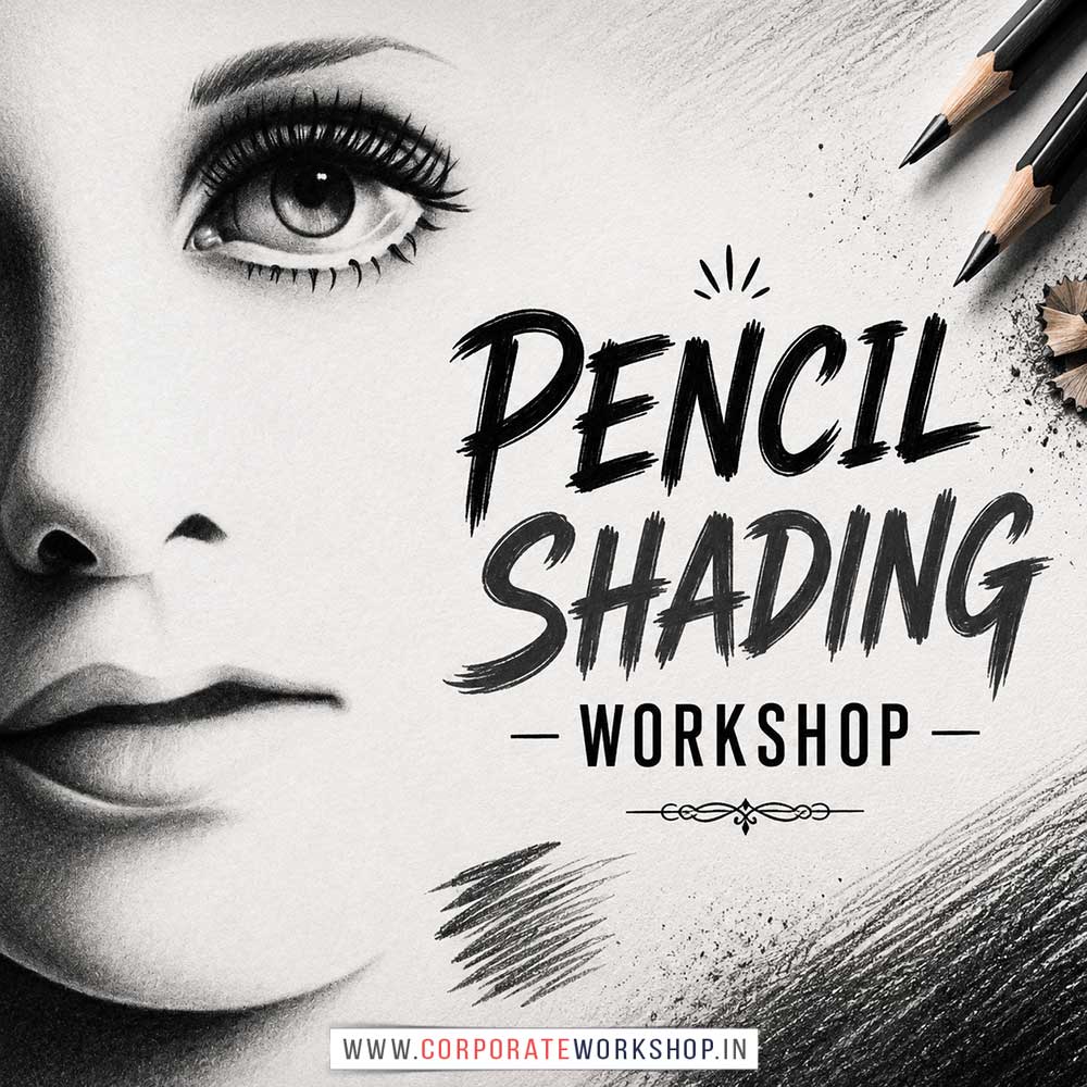 Pencil Shading Workshop for Corporate Companies, Pencil Shading Workshop for Corporate Employees, Pencil Shading Workshop for Corporate Clients, Pencil Shading Workshop for Office Events, Art & Craft Activity for Corporate Companies, Himanshu Art Institute