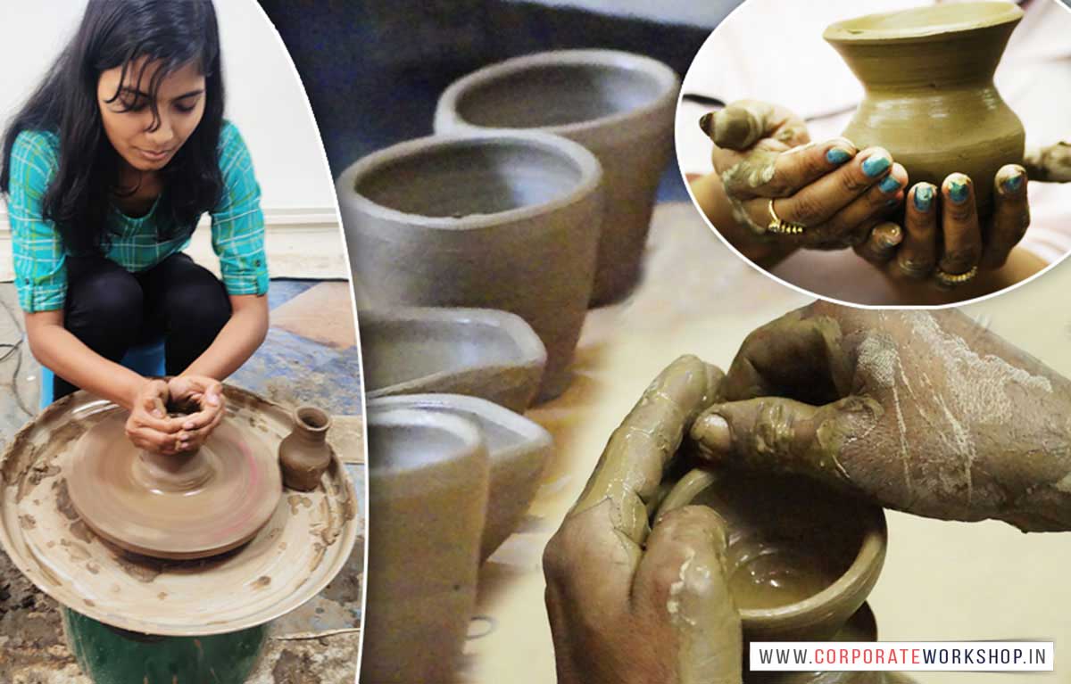 Pottery Making Workshop for Corporate Employees in Delhi, Gurgaon, Gurugram, Noida, Chandigarh, Mumbai, India